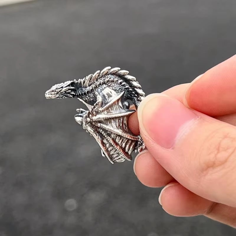 Dragon Rings Gothic Punk Style Pterosaur Wings Opening Adjustable Rings Vintage Jewelry Accessories Gifts