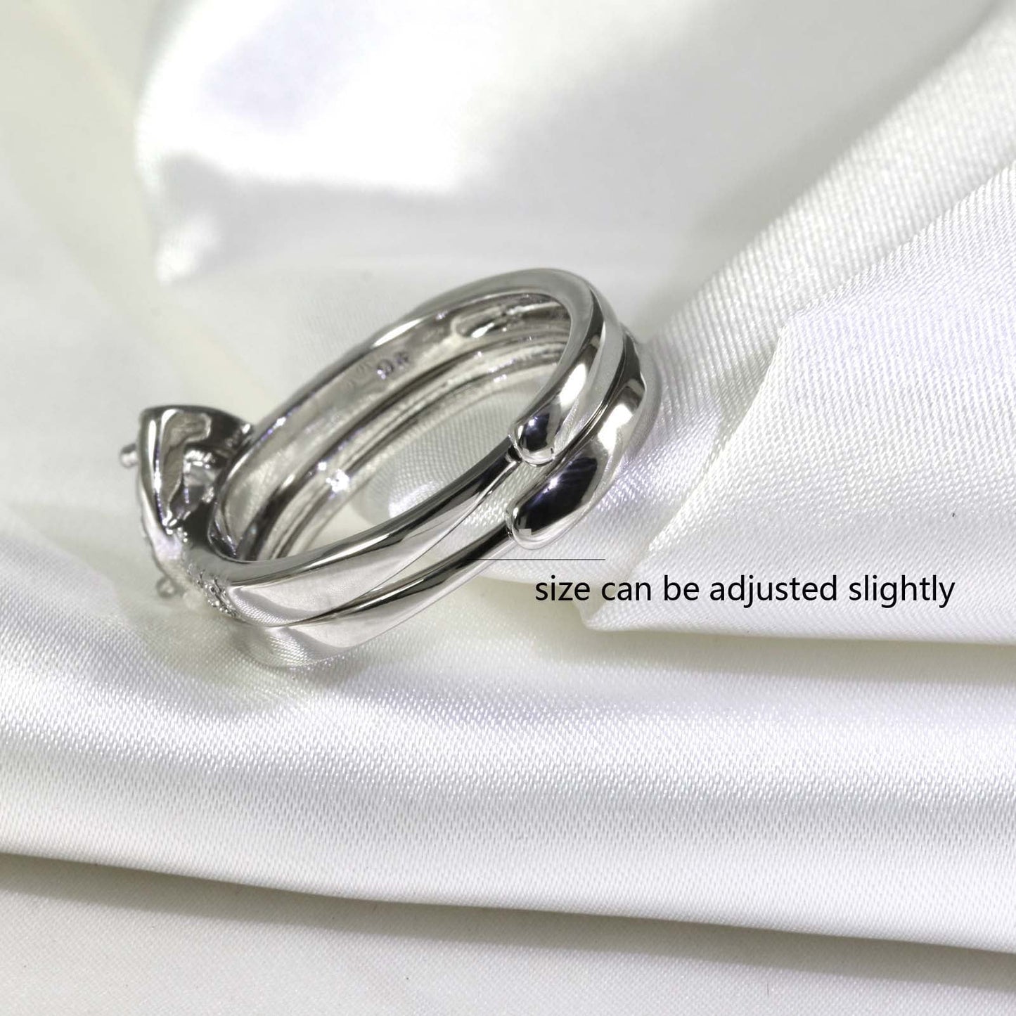 Heart Matching Rings Couple Rings 10Kt White Gold Plated 1Ct CZ Wedding Ring Set for Women